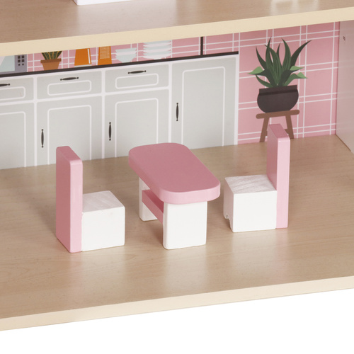 Veľký drevený domček pre bábiky s LED osvetlením