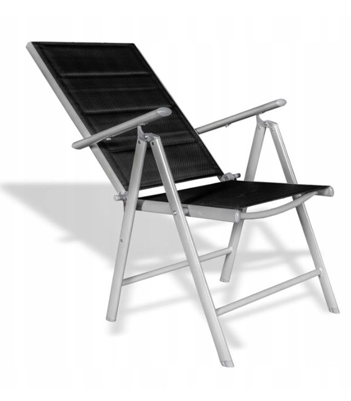 Zahradní polohovací křeslo v černé barvě