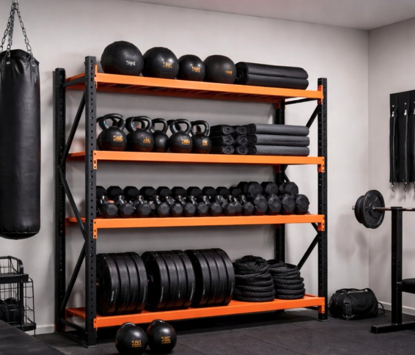 Kovový regál do skladu, garáže a dílny - nosnost 1 000 kg, 4 police