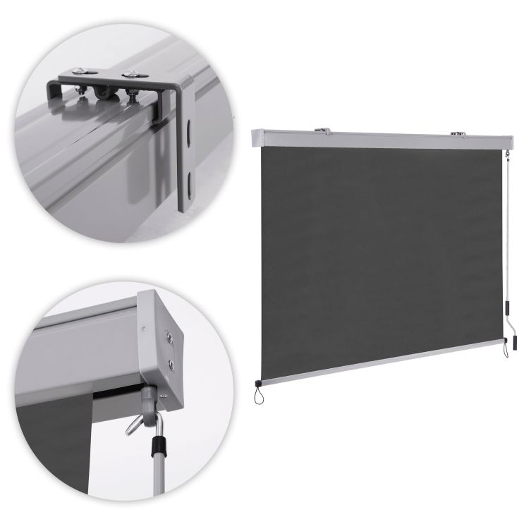 Vertikalna balkonska tenda 171 x 240 cm - rolo zavjesa za balkon i terasu, siva