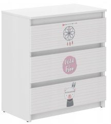 Kommode für Kinderzimmer mit niedlichem Tier-Motiv 76x40x70 cm