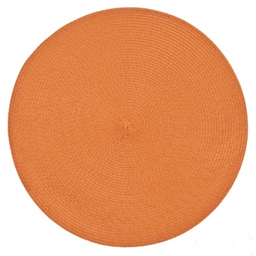Moderné kruhové prestieranie v pomarančovej farbe na stôl 
