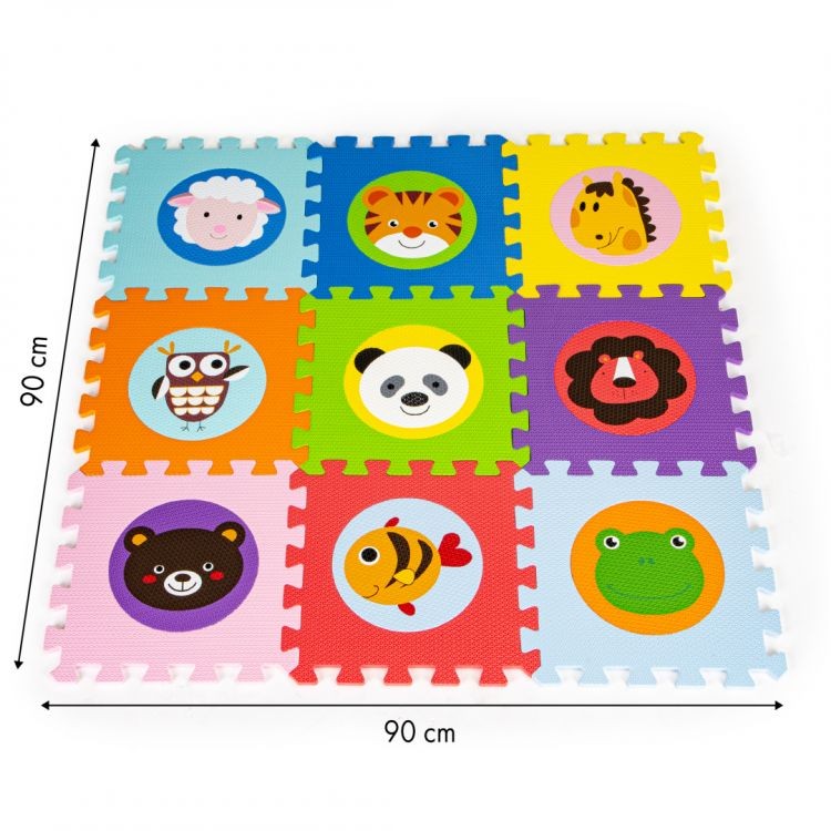 Velká pěnová podložka pro děti se zvířátky 90 x 90 cm