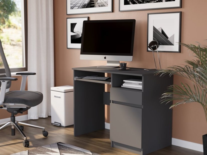 Birou de scris modern cu dulap 90x50 cm - diverse variante de culori - Culoare: Alb
