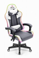 Gaming-Stuhl HC-1004 LED RGB grau-weiß
