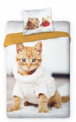 Postenľé obliečky s rozkošným mačiatkom