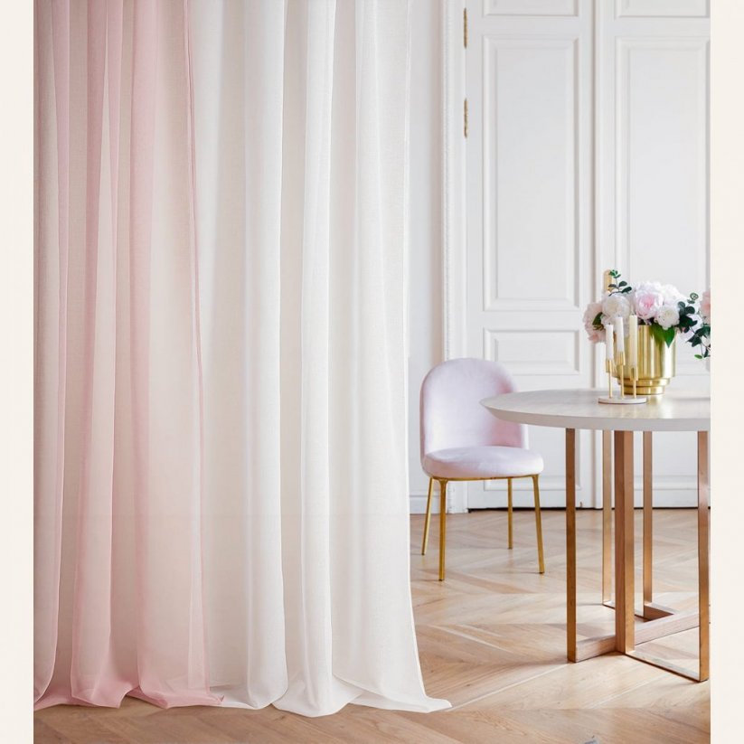 Klasická záclona ružovej farby Novelia 300 x 250 cm