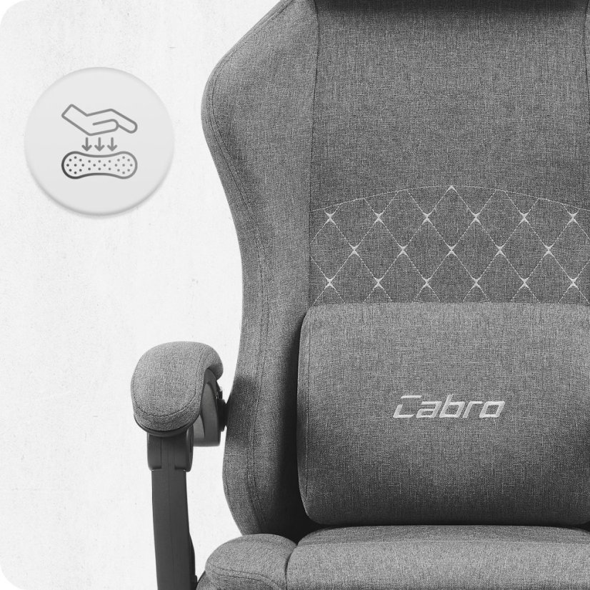CABRO C503 dizajnerska gamerska stolica s osloncem za noge, do 150 kg, siva
