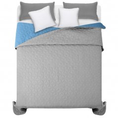 Reverzibilna modro-siva pregrinjala za zakonsko posteljo 200 x 220 cm