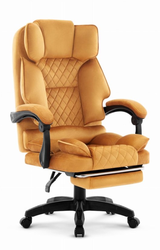 Ergonomikus irodai szék HC-1031 lábtartóval - mustársárga színben