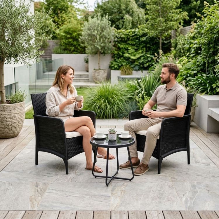 Set 2 záhradných kresiel s poduškou – ratanové kresla na balkón a terasu