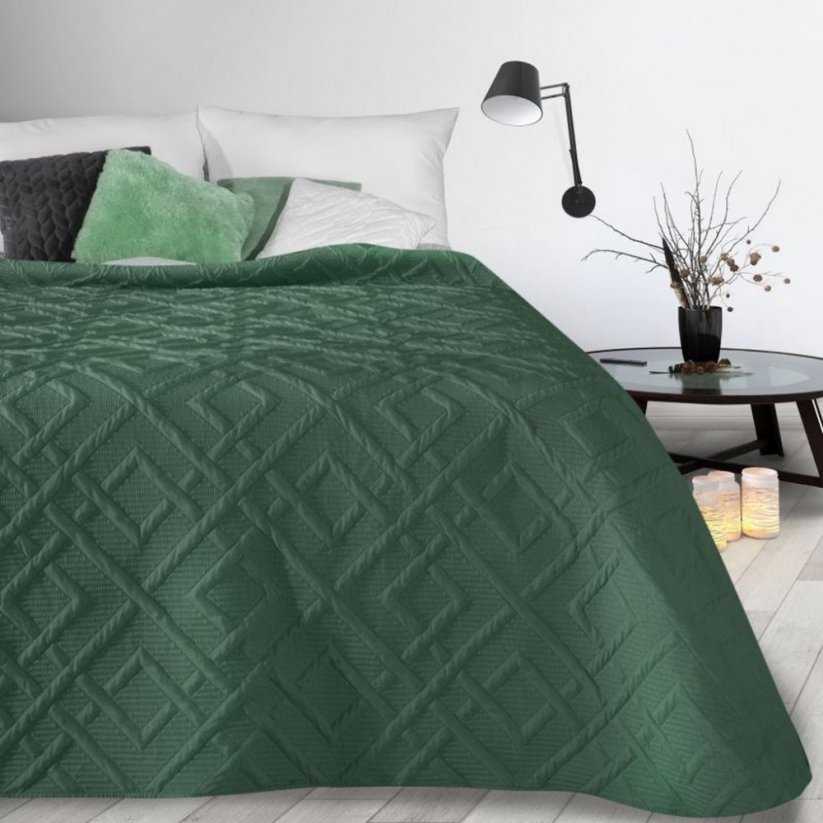 Modern steppelt ágytakaró zöld