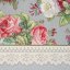 Graue Gobelin-Tischdecke mit romantisch gewebtem Blumenmuster Graue Gobelin-Tischdecke mit romantisch gewebtem Blumenmuster