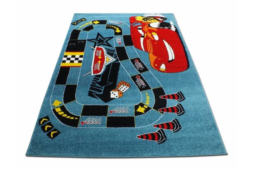 Modrý koberec do dětského pokoje McQueen - Rozměr koberce: Šířka: 200 cm | Délka: 290 cm