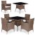 Záhradný set nábytku MULTIGARDEN – 4 kreslá a stôl, svetlohnedý