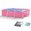 Großer Gartenpool rosa mit rechteckigem Rahmen 220 x 150 cm Großer Gartenpool rosa mit rechteckigem Rahmen 220 x 150 cm