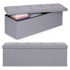 Sgabello con vano portaoggetti - pouf pieghevole 111 x 38 cm