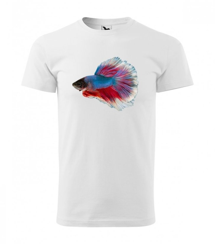 Gyönyörű póló akvaristáknak harcos halak nyomtatásával - Szín: Fehér, Méret: XL
