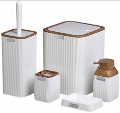 Set de accesorii de baie 5 piese alb