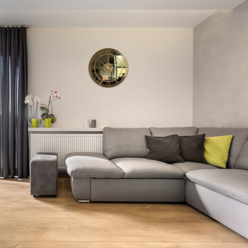 Arany fém falióra 50 cm-es arany tükörrel