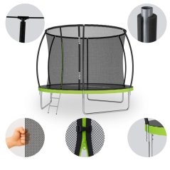Trampolino da giardino per bambini SIDER 10FT - Ø 312 CM con rete interna e scaletta