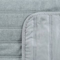 Prešívaný prehoz na posteľ s ľanovou štruktúrou – kovovo modrý
