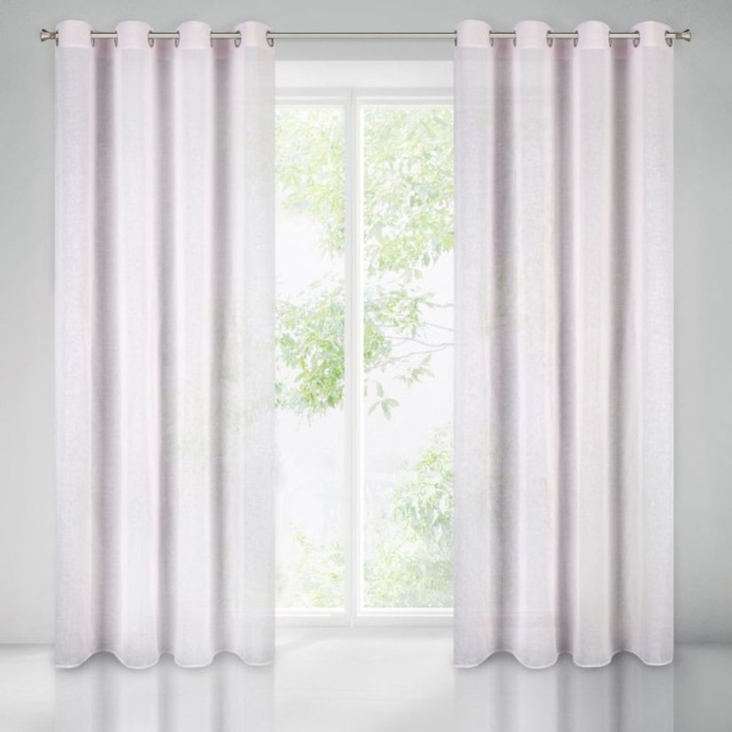 Zarter luftiger Vorhang für Kreise in Rosa 140 x 250 cm