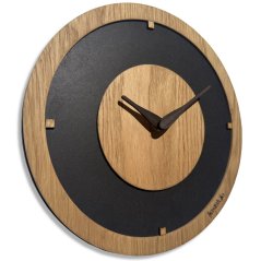 Eiche Flow Wanduhr aus Holz - 30 cm