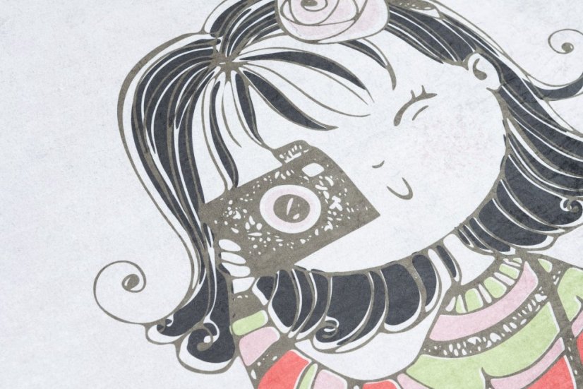 Emma Gyerekszőnyeg Fotós lány és kiskutyus