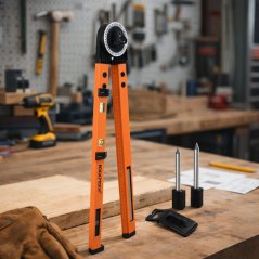 Nastavljiv tesarski merilnik 3v1 z vodoravnico in kompasom