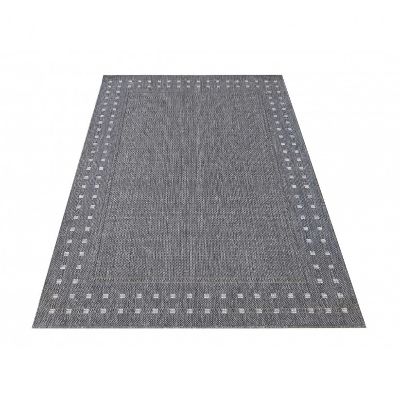 Luxus kétoldalas szürke szőnyeg dekoratív éllel - Méret: Szélesség: 80 cm | Hossz: 150 cm