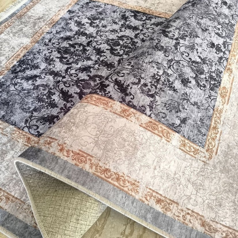 Modern vintage szőnyeg bézs-szürke keleti mintával