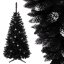 Albero di Natale nero con decorazioni 180 cm