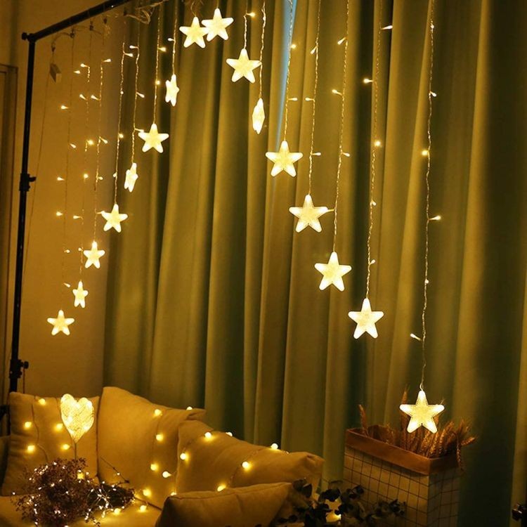 Božična zavesa z zvezdami 4m 136 LED
