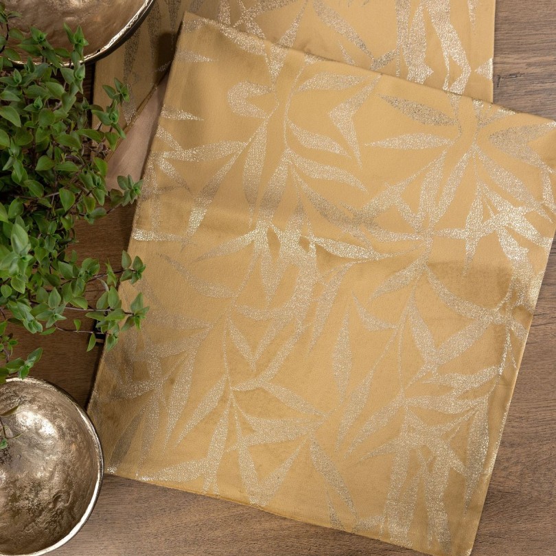 Bársony középső terítő sárga nyomattal