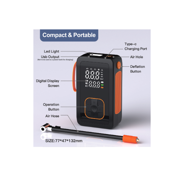 Přenosná bateriová pumpa a powerbanka