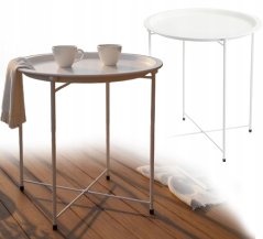 Runder Metall Couchtisch 47 x 50,5 cm - weiß