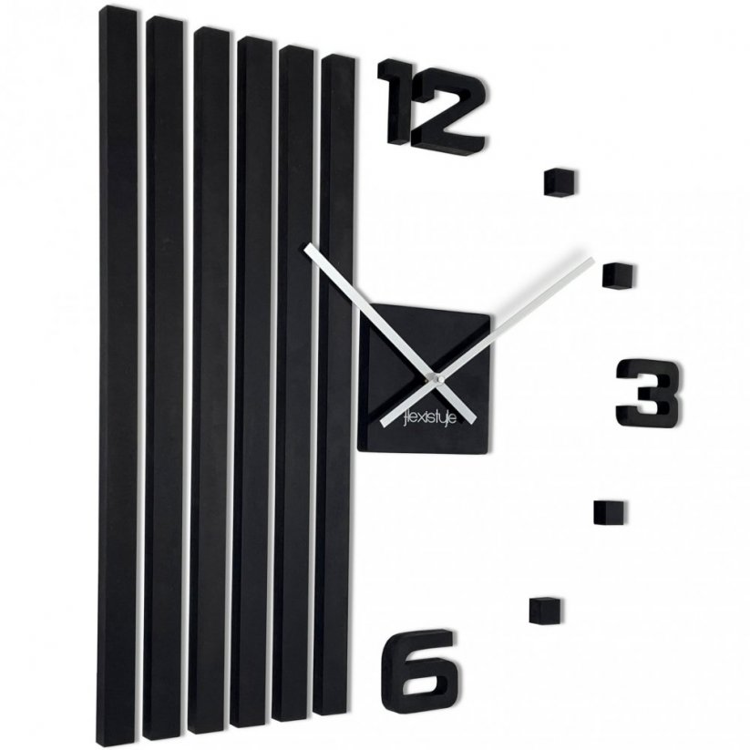 Luksuzni drveni zidni sat u crnoj boji
