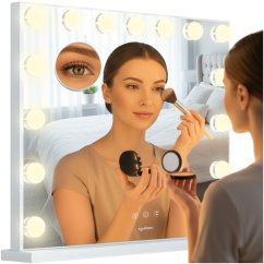 LED kosmetické zrcátko s nastavitelným osvětlením - 58 x 46 cm