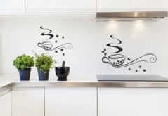 Adesivo murale per cucina due tazze di delizioso caffè