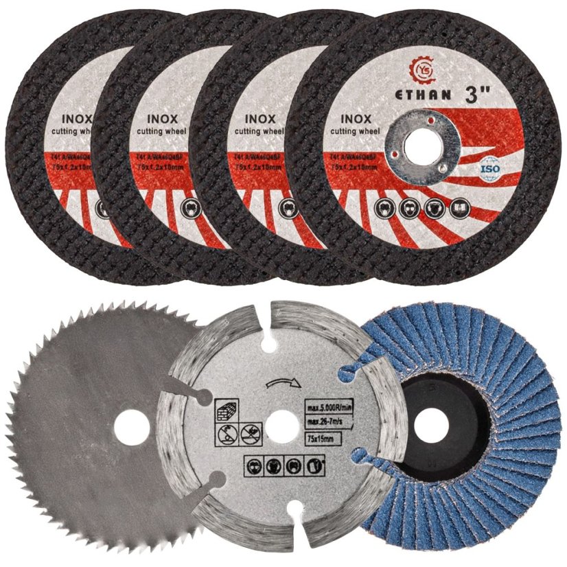 Sada 7 ks univerzálnych kotúčov pre uhlovú brúsku