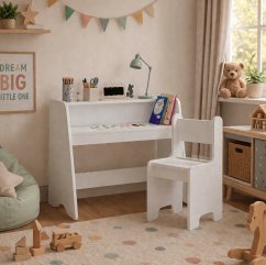 Dětská sada židlí a psacího stolu NIKO Montessori – bílá