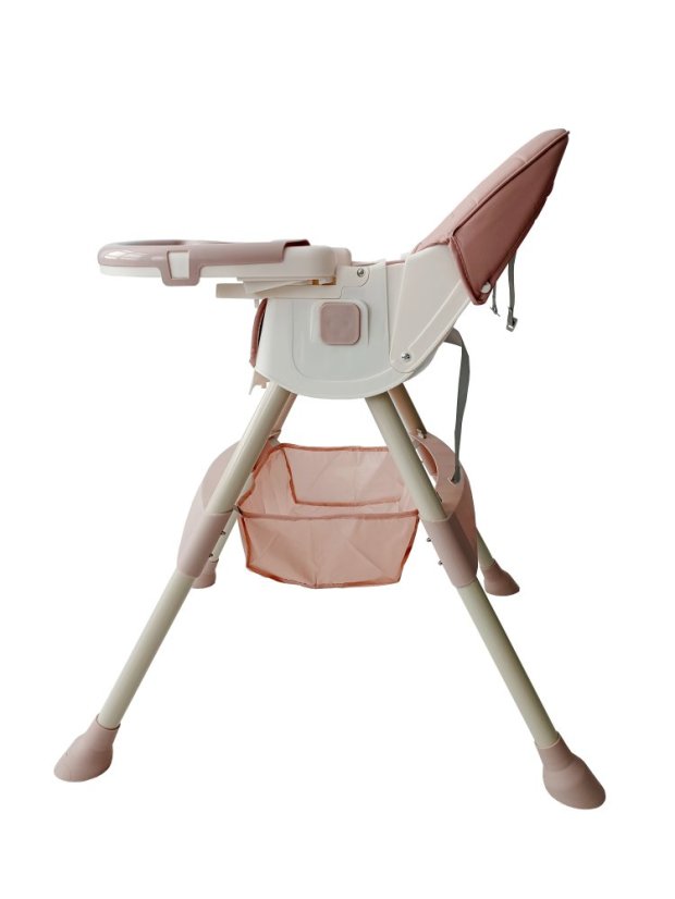 Skládací jídelní židlička 4v1 – růžová