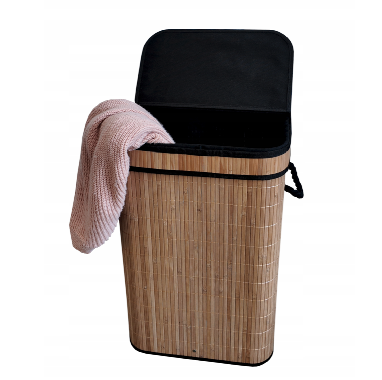 Veľký bambusový kôš na prádlo s vekom 72L