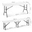 Catering-Set Tisch 180cm + 2 Bänke in weiß