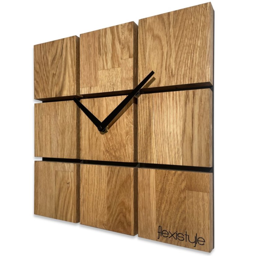 Uhr aus Holz HARMONY 30 cm - Eiche natur