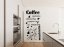 Adesivo da parete per la cucina con i nomi dei diversi tipi di caffè