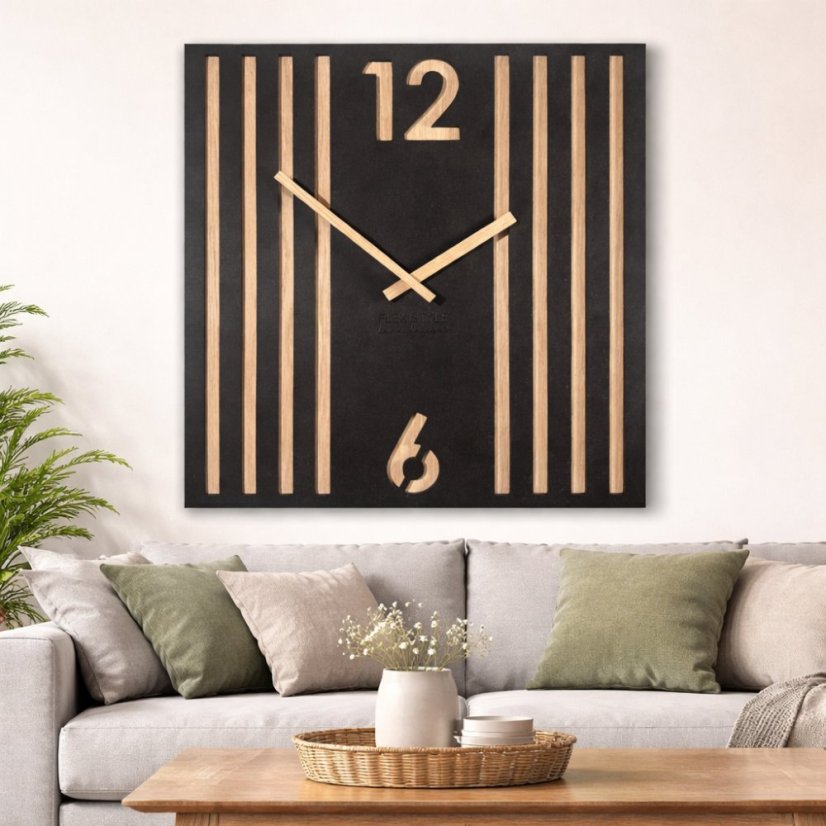 Designové nástěnné hodiny LAMELE 50 x 50 cm