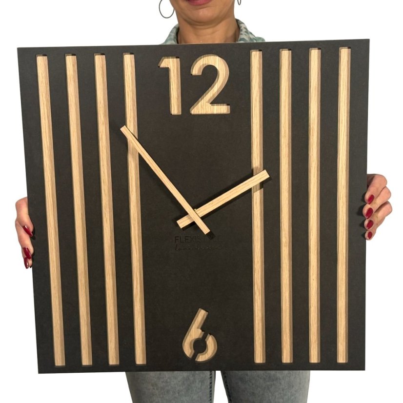 Designové nástěnné hodiny LAMELE 50 x 50 cm