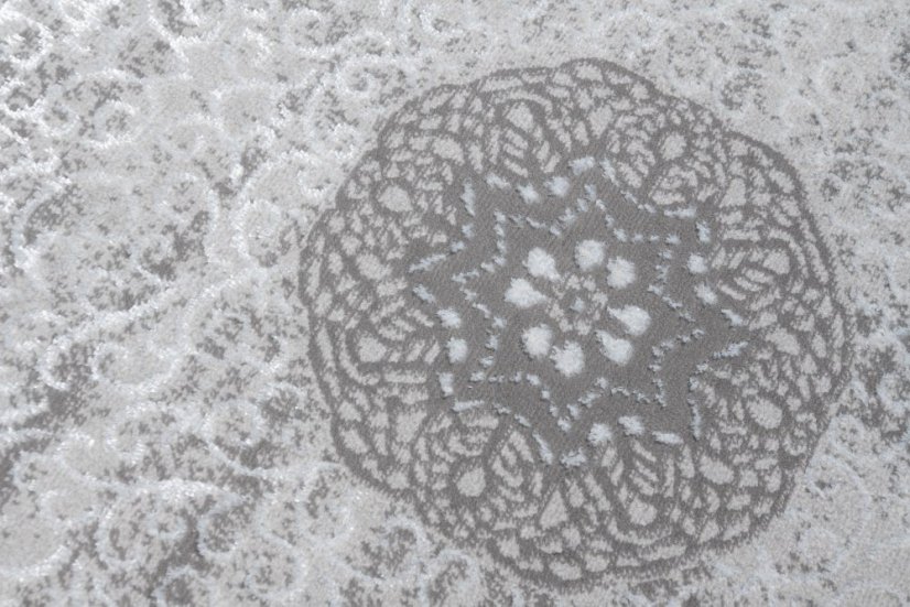 PALERMO Exkluzív szürke szőnyeg fehér orientális mintával